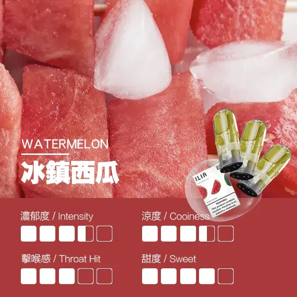 ILIA煙彈-瓷芯霧化彈-冰鎮西瓜口感webp - ILIA 蒸汽選物 | 台灣電子煙主機、煙彈、一次性霧化器旗艦店